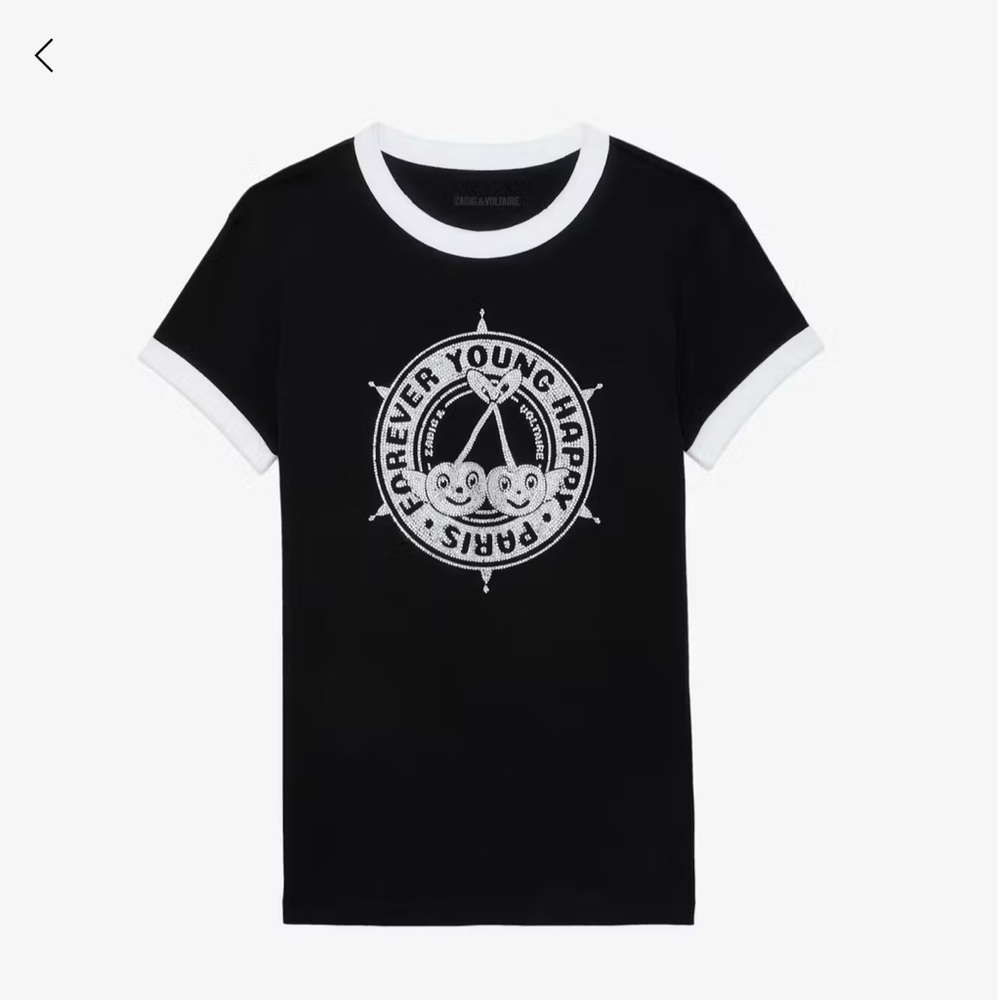 Zadig & Voltaire Walk Diamante Insignia Tee.